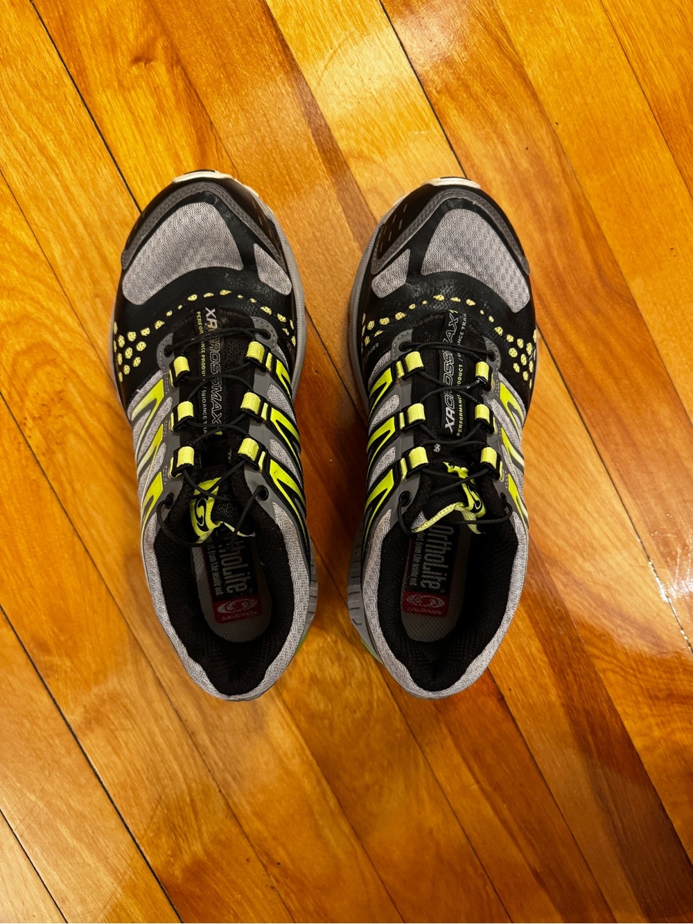 Salomon Black Gray and Lime Women's Athletic Trail Shoes
